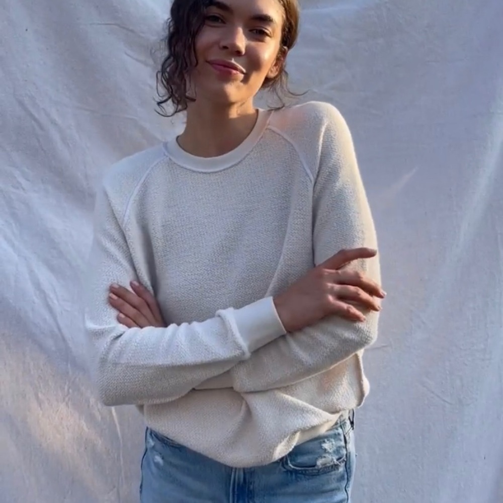 perfectwhitetee - Ziggy reverse fleece shrunken sweatshirt